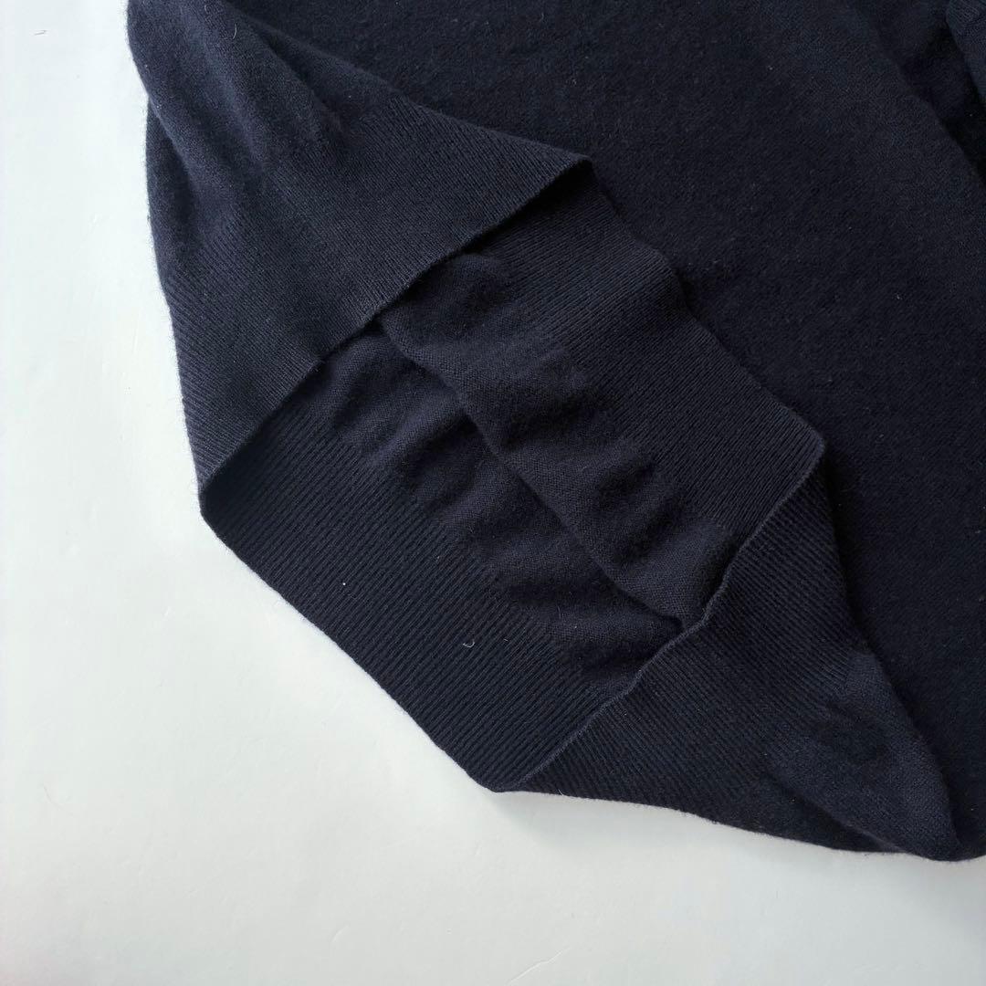 美品 カシミヤ LANDS ENDネイビー ニット クルーネック セーター L