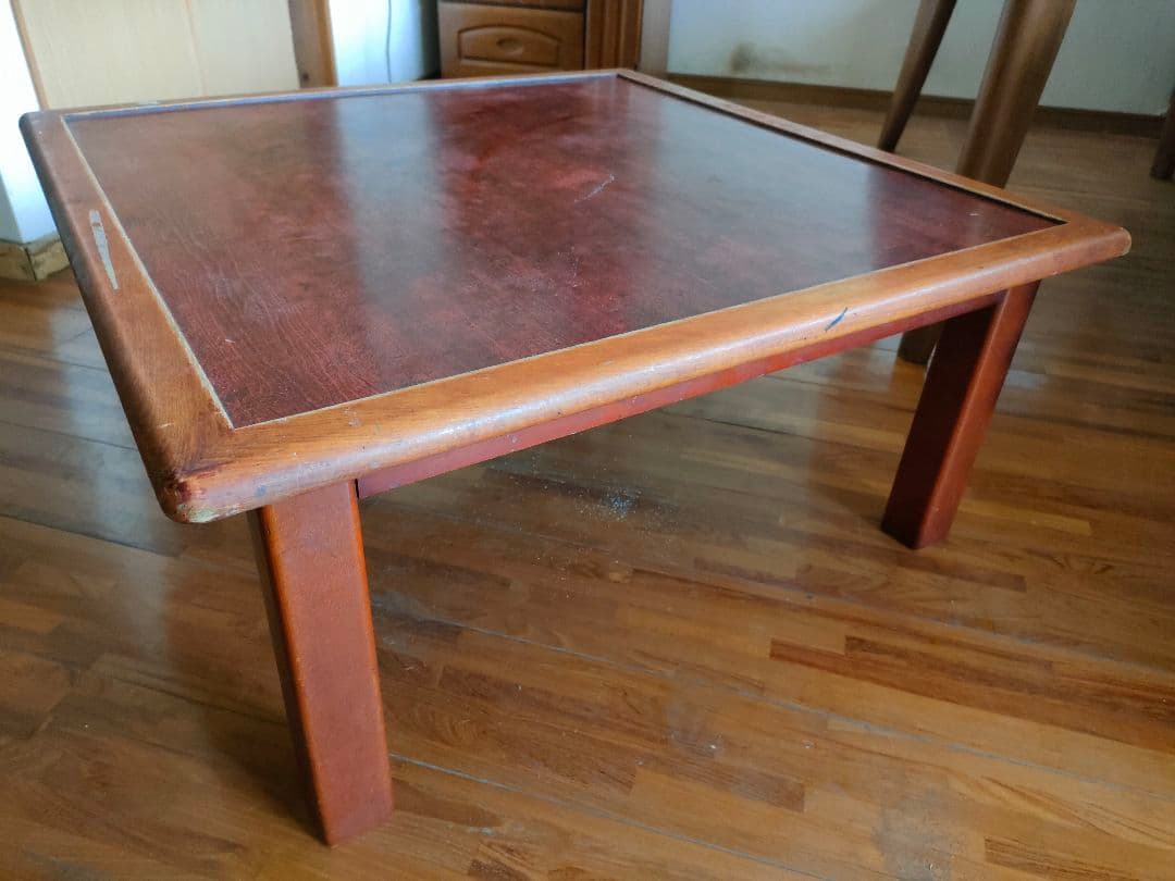 昭和レトロな豆炭こたつ(燃焼器付き)　縦80cm 横80cm 高さ37cm