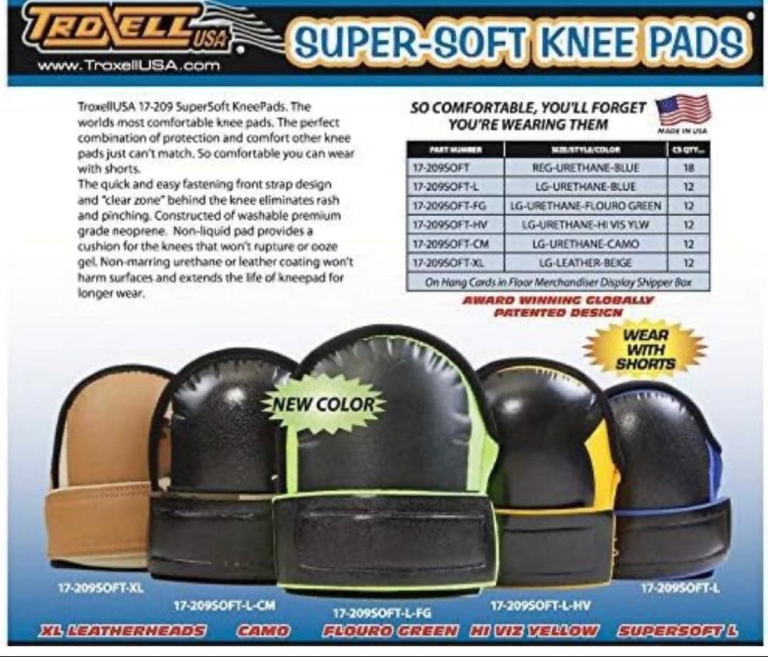 【Troxell USA】ソフト ニーパッド Mサイズ 膝パッド サポーター