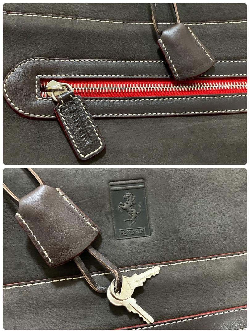 希少Ferrariフェラーリ本革レザートラベルバッグ　ガーメントバッグ2way