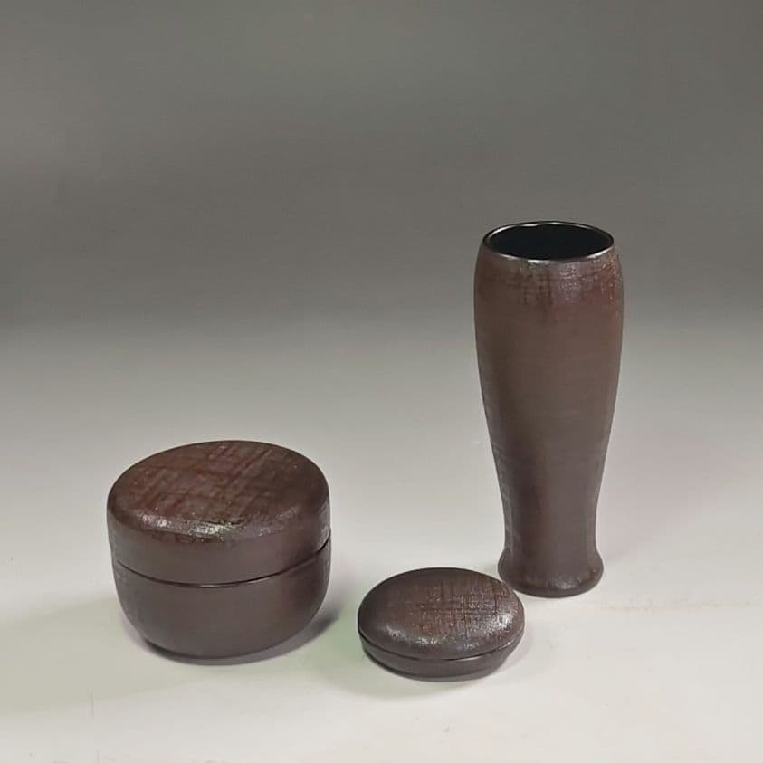 ウ235 茶箱『東山　川瀬表完作』『布摺　利休茶箱　共箱』野点　棗　香合　セット