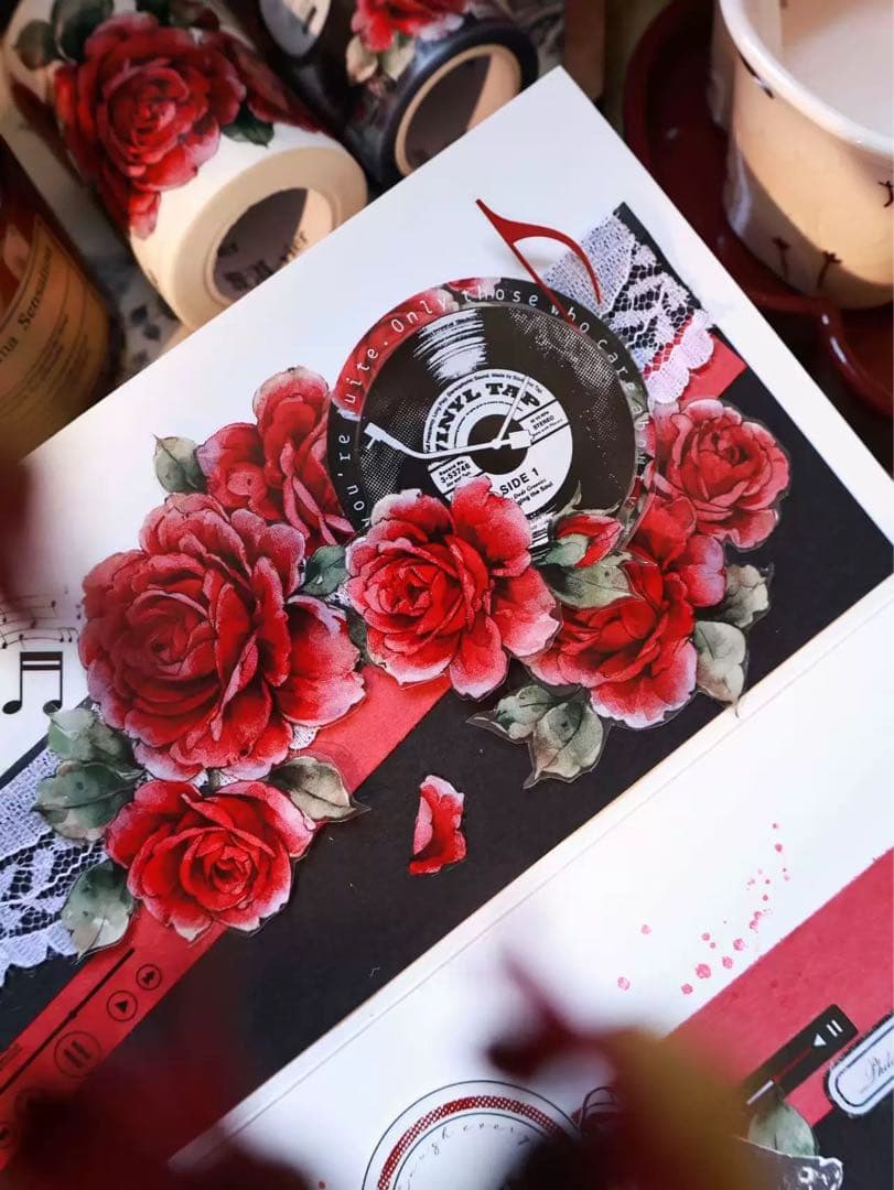 壹洱原创《旧日红笺》海外マスキングテープ　マステ 【2563】