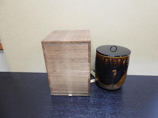 奥田木白　水指　惺斎箱書　MA382