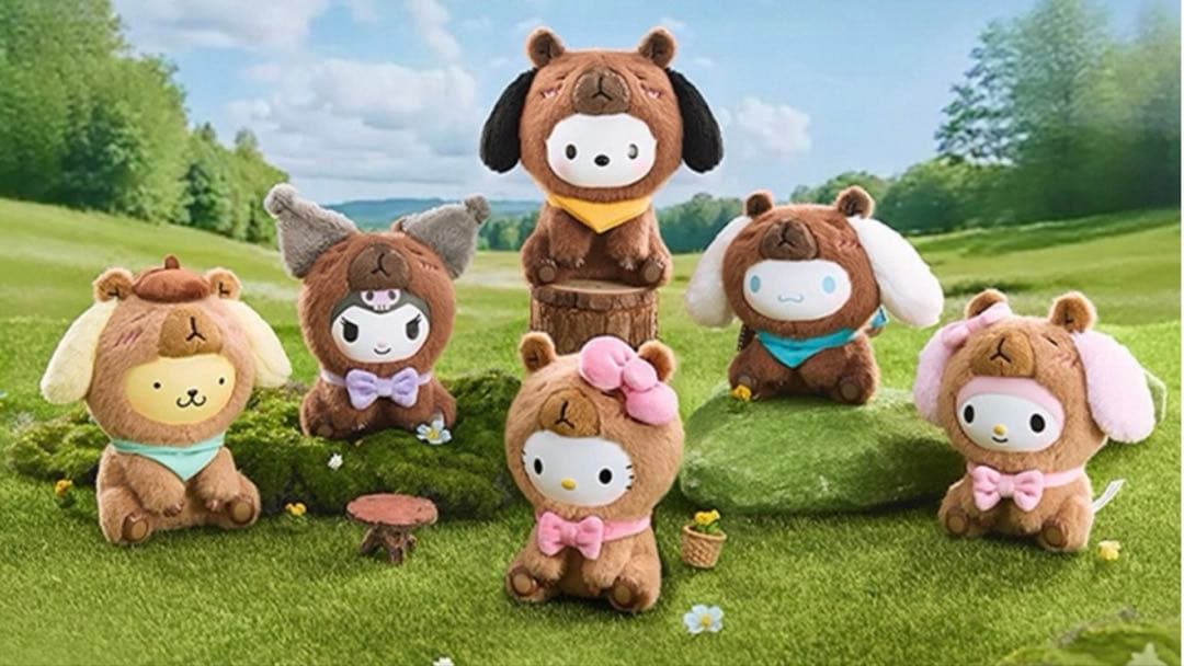 MINISO サンリオ　カピバラ　ぬいぐるみチャーム　6点セット