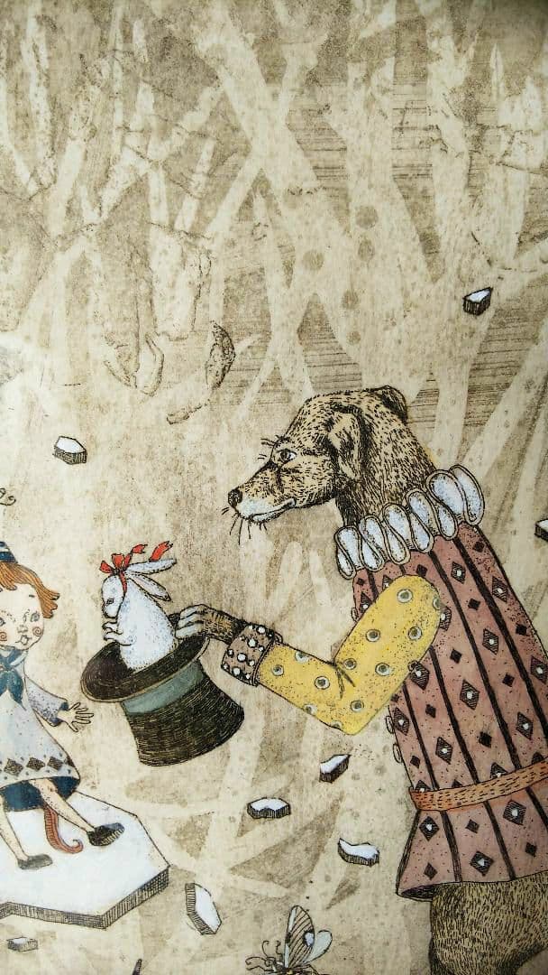 鷹塀三奈 銅版画★「ちょっとした奇術」A.P.