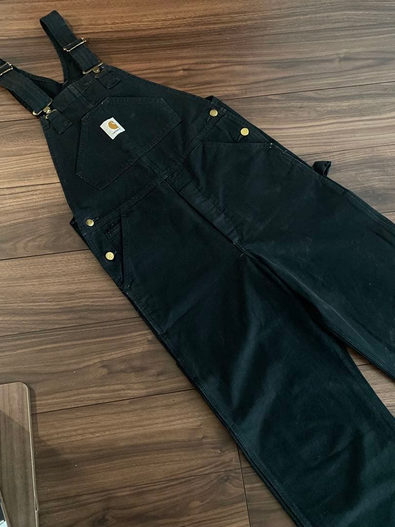希少！日本製エドウィン carhartt ブラック オーバーオール 30×34