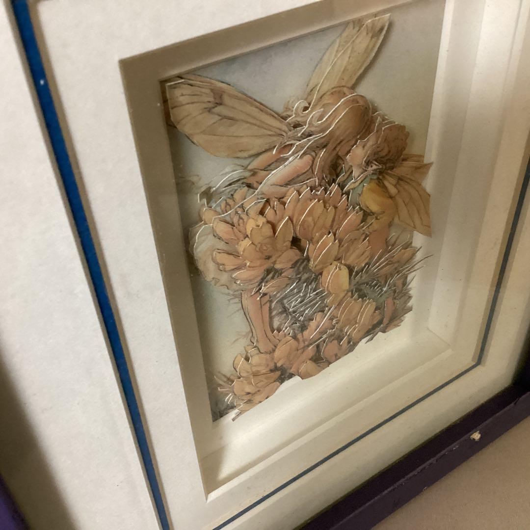 エンゼル　　工藝品　　　素材不詳　　　額装仕立て　　取り外し不可　レア品