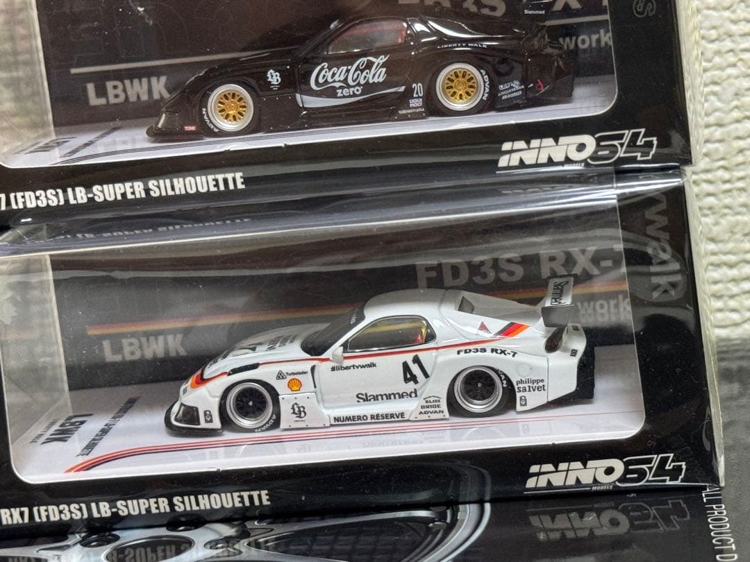 Inno64 1/64 LBWK RX7 FD3Sミニカー 2台セット