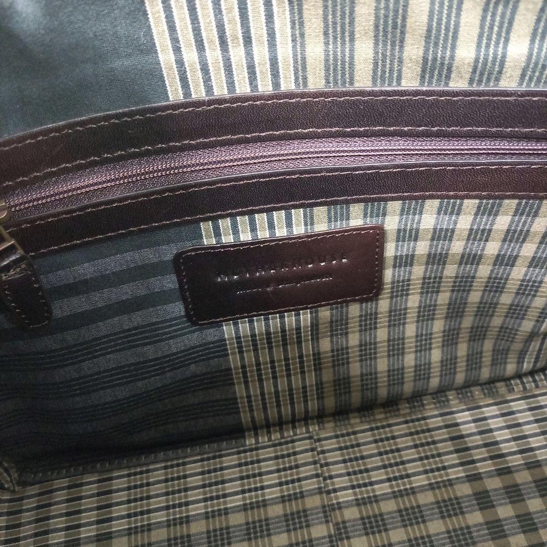 美品✨マザーハウス アンティーク ショルダーバッグ B5 ダークブラウン レザー