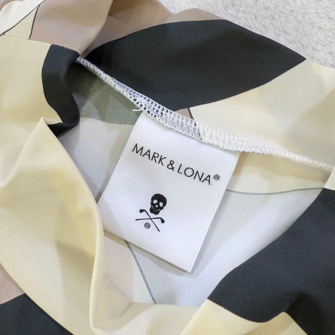 マークアンドロナ】立体ラバーロゴカモフラ柄ストレッチゴルフモックネックシャツ L