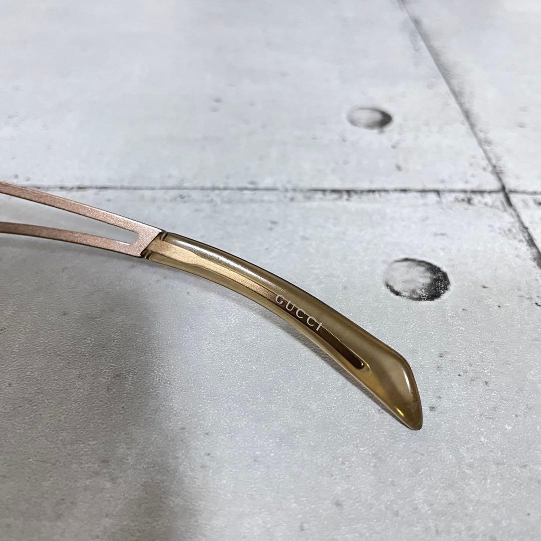 美品　グッチ　1487 インターロッキング　サイドロゴ　GGロゴ　サングラス　茶