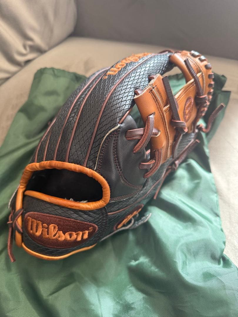 Wilson 軟式グローブ 黒/茶　DUAL RHK86H wil24fw