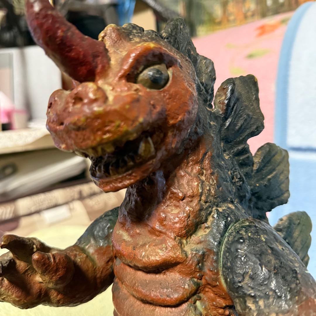 マルサン　1970年製　特大キングゴジラ　灰色成型　ソフビ　人形　38cm