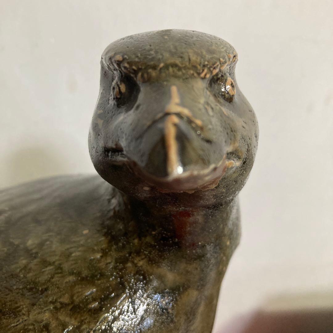 遠州七窯　福岡筑前高取焼　鷹置物　　　　　元祖高取焼　七十卯翁　◯高英一刻印あり