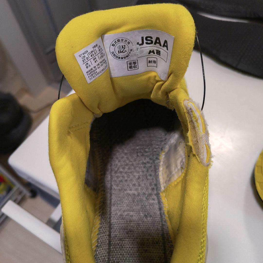 アシックス安全靴CP209 クリーニング済み　27cm限定カラーイエロー BOA