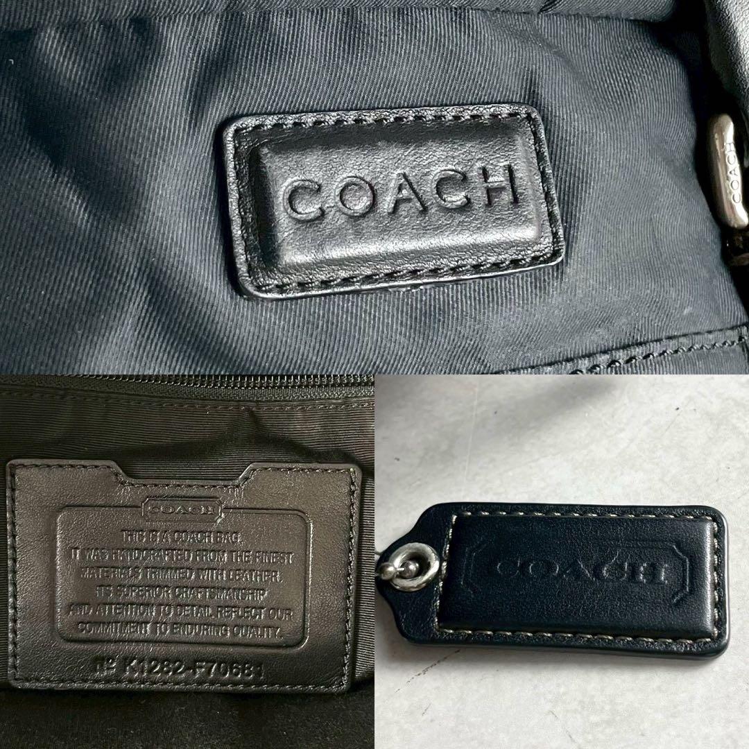 ✨美品✨コーチ　ビジネスバック　2way クロスボディ　ナイロン×レザー　黒