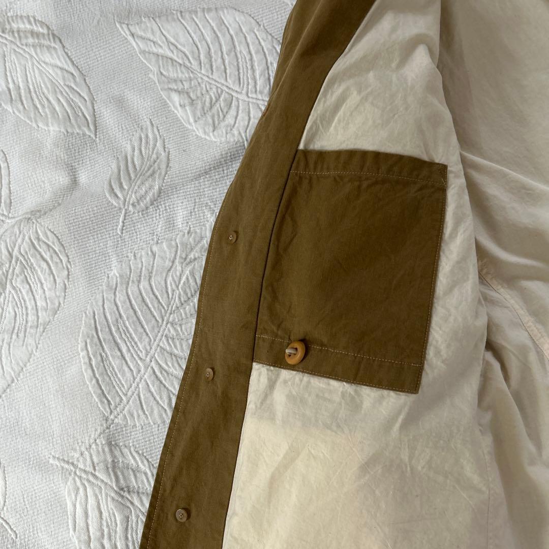 45R . 2way ミリタリーロングコート フリーサイズ　カーキ色