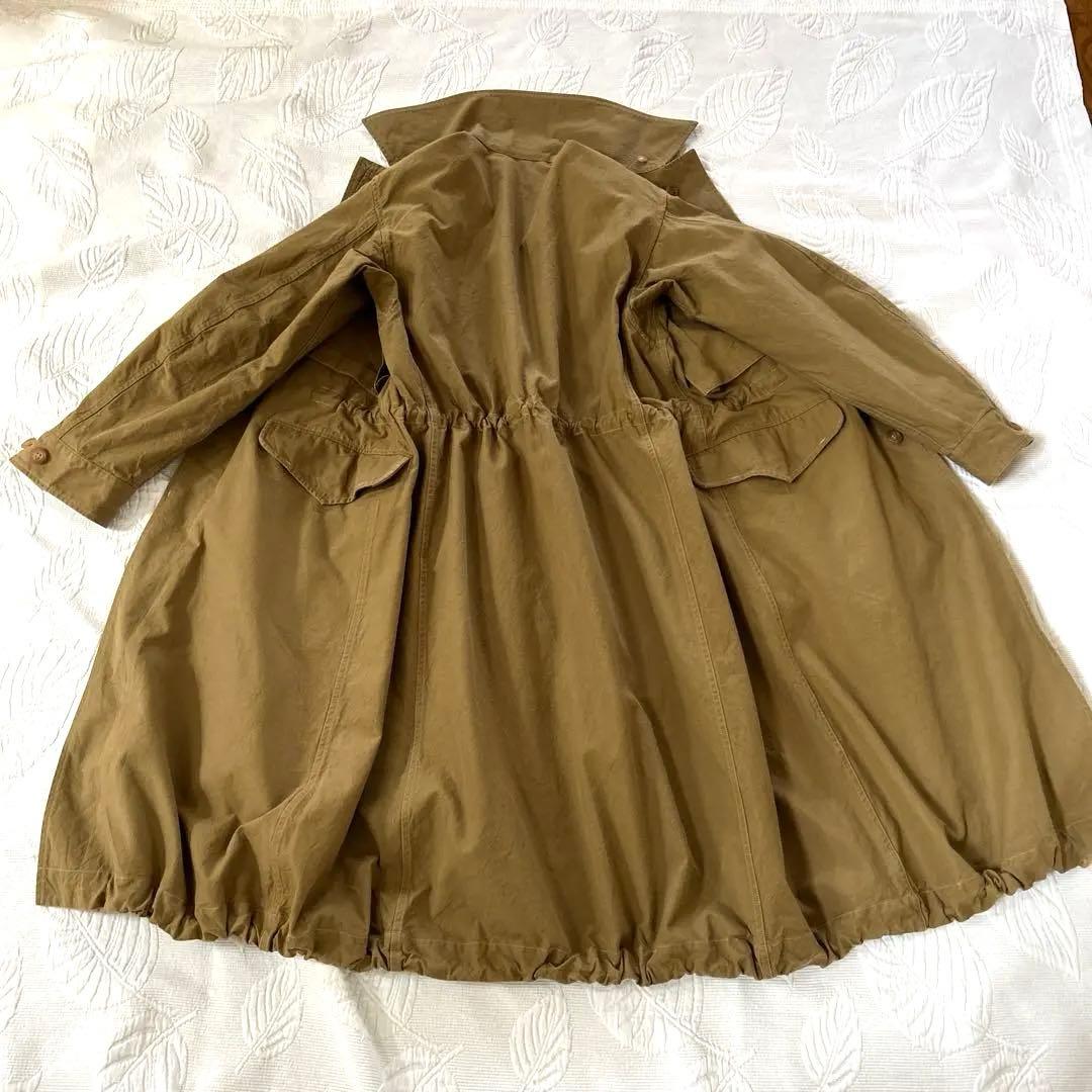 45R . 2way ミリタリーロングコート フリーサイズ　カーキ色