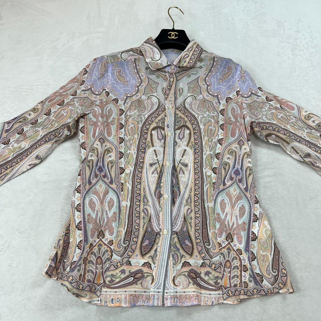 J494 新品未使用 M 46 エトロ ペイズリー柄 長袖 シャツ メンズ