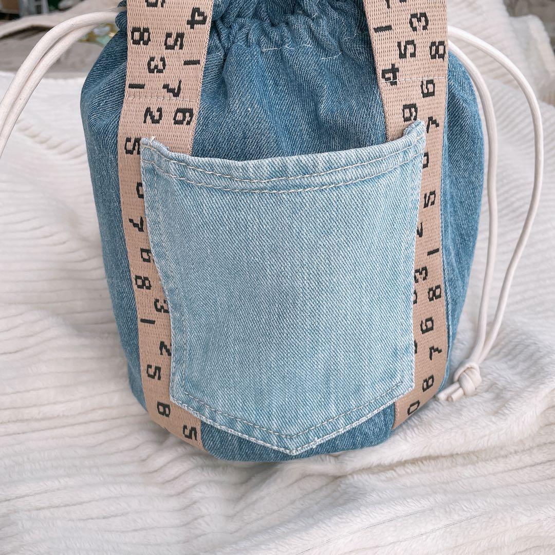 デニム巾着バック