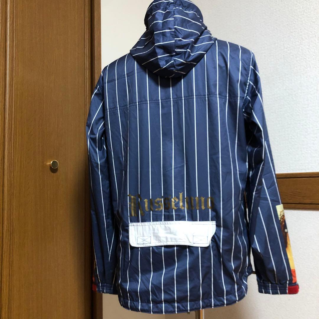 ラッセルノ ゴルフ ハーフジップ パーカー ネイビー ストライプ サイズ5