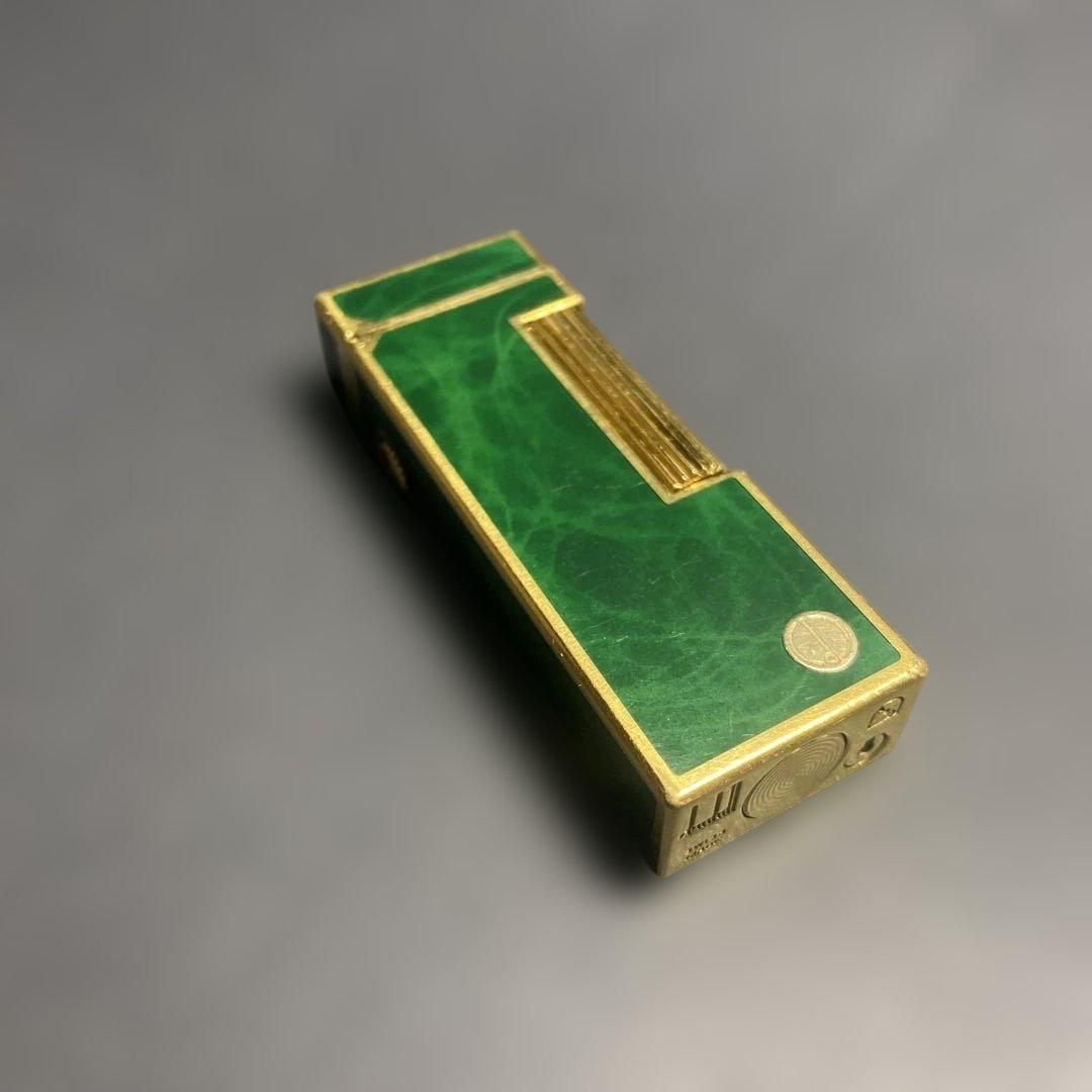 ダンヒル ガスライター グリーンマーブル ゴールド 希少 ヴィンテージ