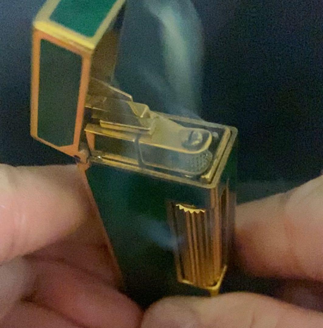 ダンヒル ガスライター グリーンマーブル ゴールド 希少 ヴィンテージ