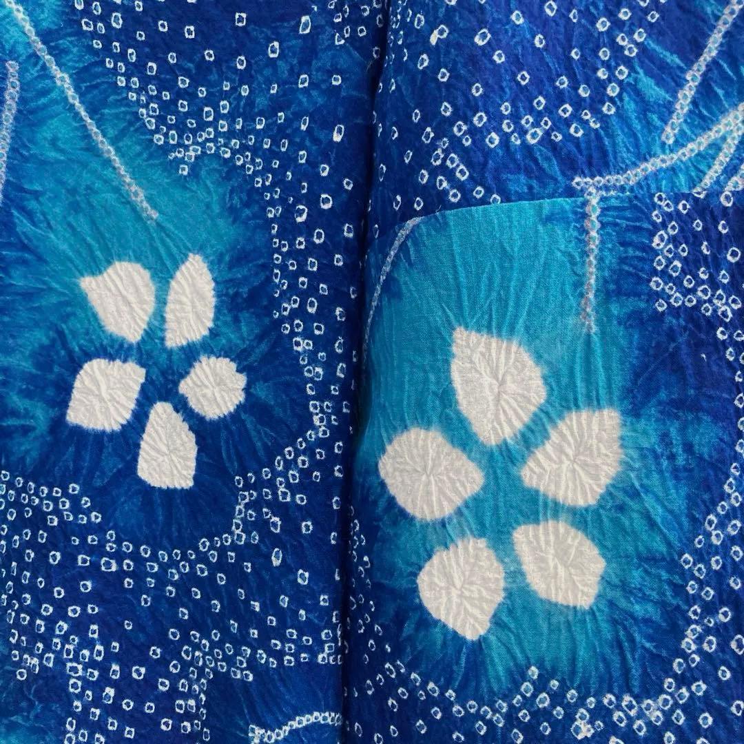 有松絞り・有松鳴海絞り　浴衣　ロイヤルブルー　身丈155cm No.5-190