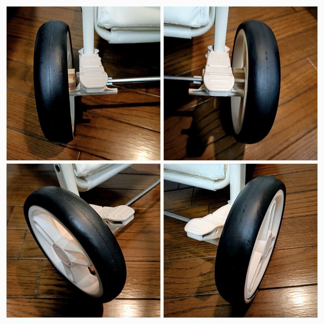 ✱美品✱ ペットカート クリーミーホワイト 分離型 軽量 折りたたみ 3輪