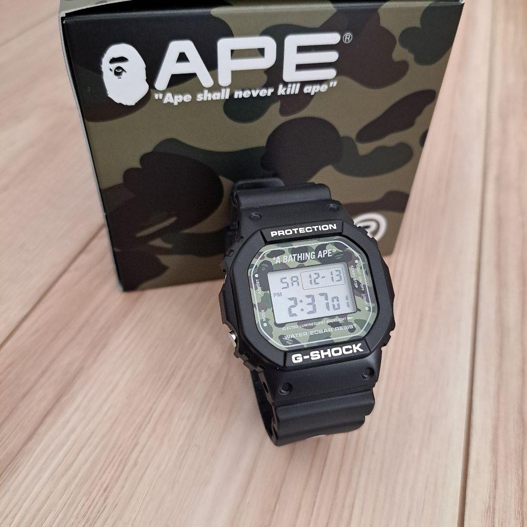 ape 腕時計　G-SHOCK　コラボ　DW5600 迷彩　人気