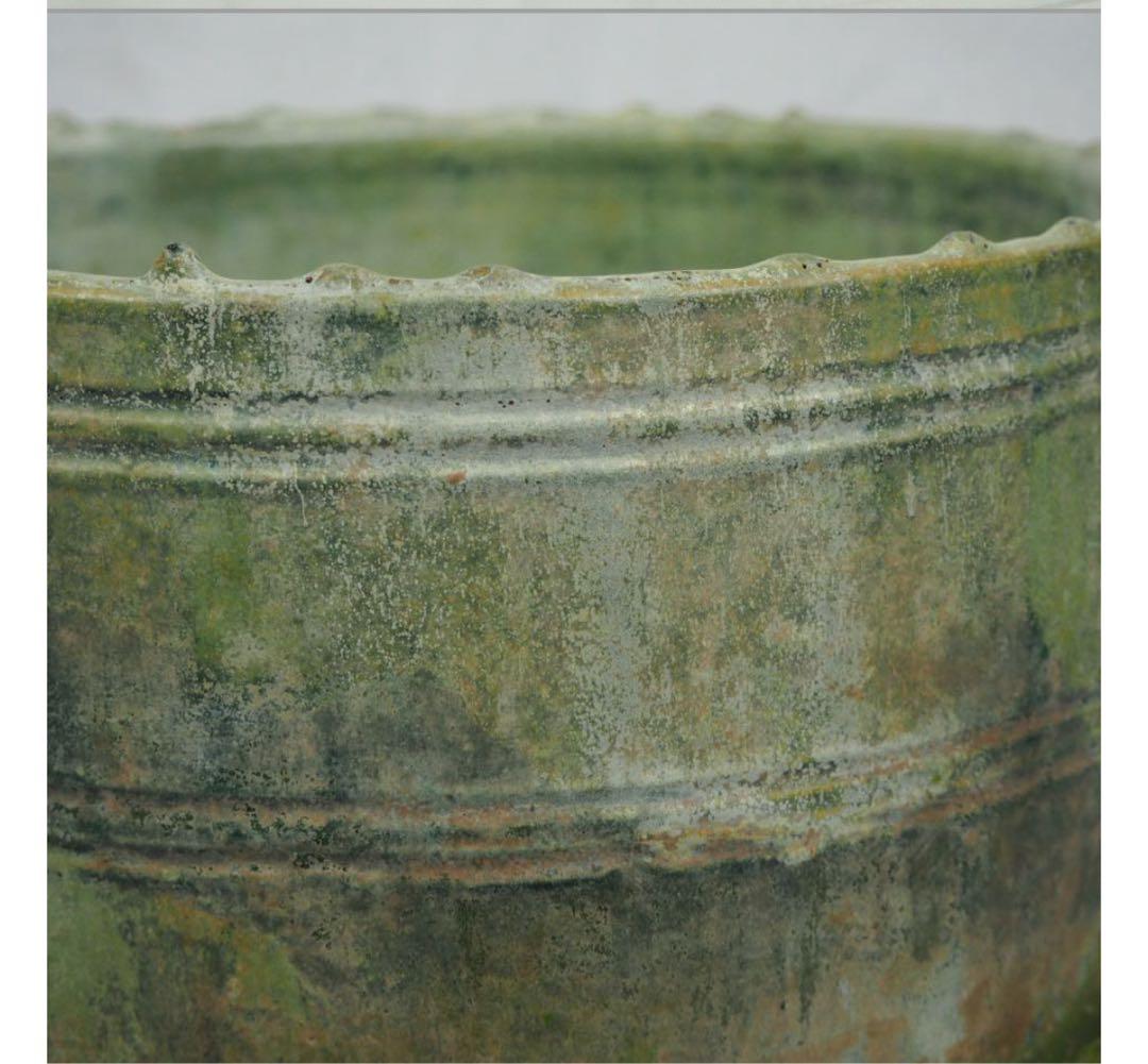 送料無料★博物館級★前漢～後漢時代 前1～後1世紀　銀化緑釉温酒樽明器本物保証