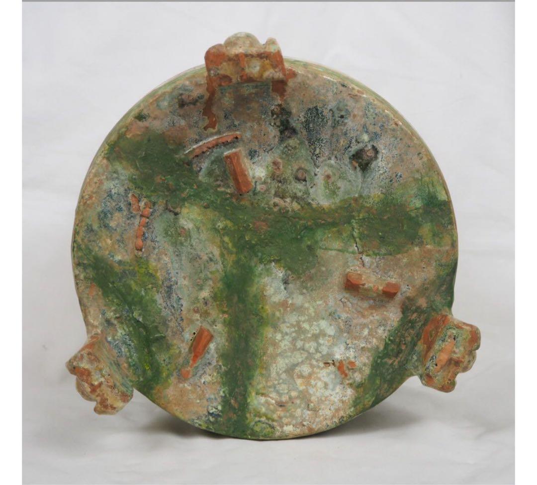 送料無料★博物館級★前漢～後漢時代 前1～後1世紀　銀化緑釉温酒樽明器本物保証