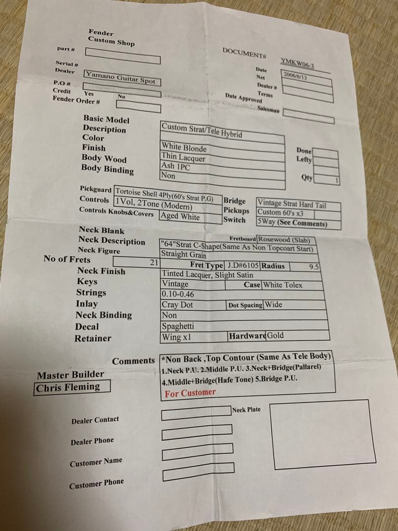 ギター Fender Custom Shop MBS Chris Fleming