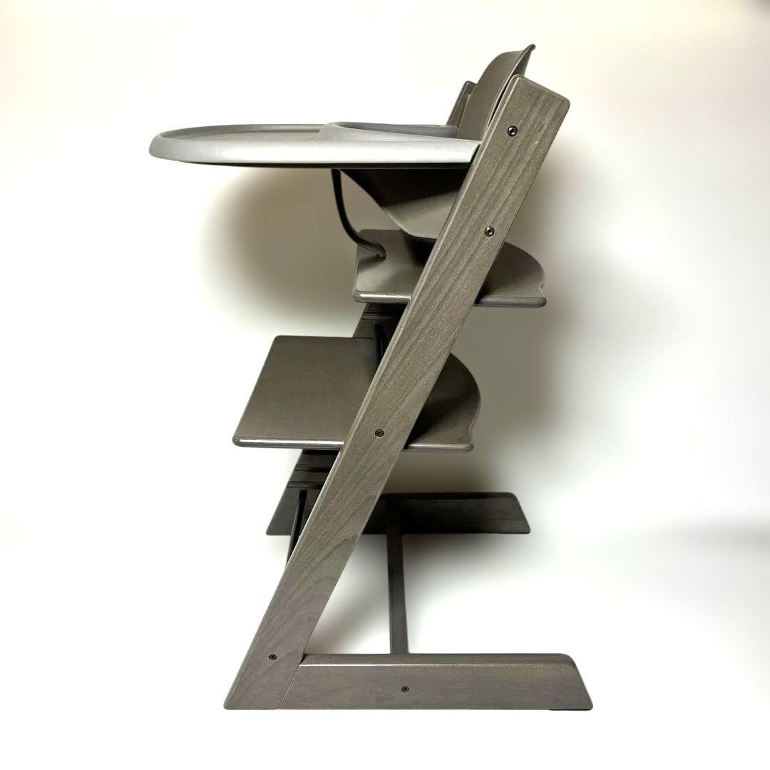 美品　ストッケ　トリップトラップ　ヘイジーグレー　ベビーセット&トレイ付　No4