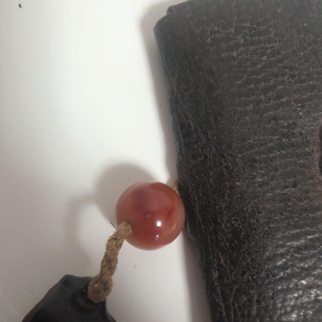 時代物　煙草入れ　煙管入れ　瑪瑙付き紐　古美術　煙管パイプ　キセル　メノウ石