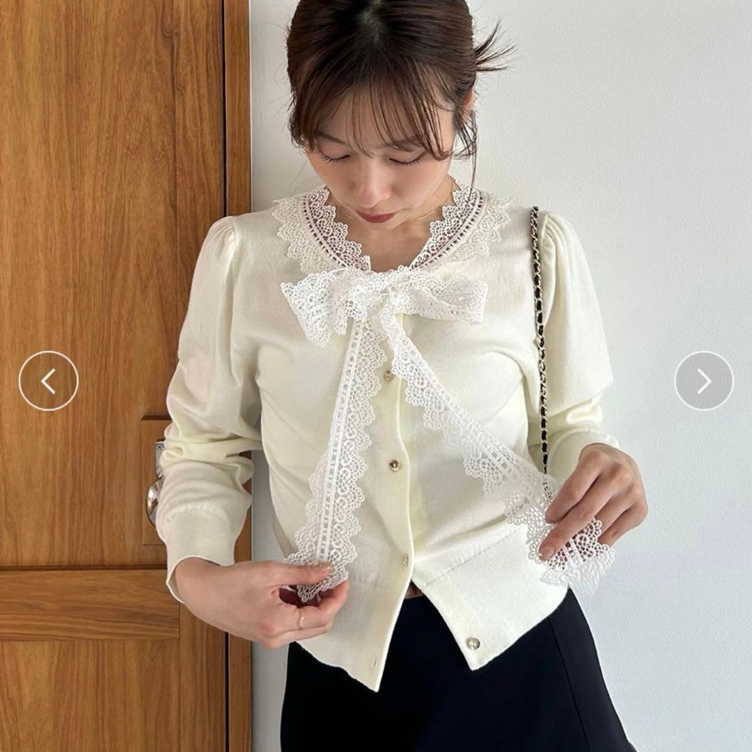 snidel レースボウタイカーディガン ウサギオンライン限定