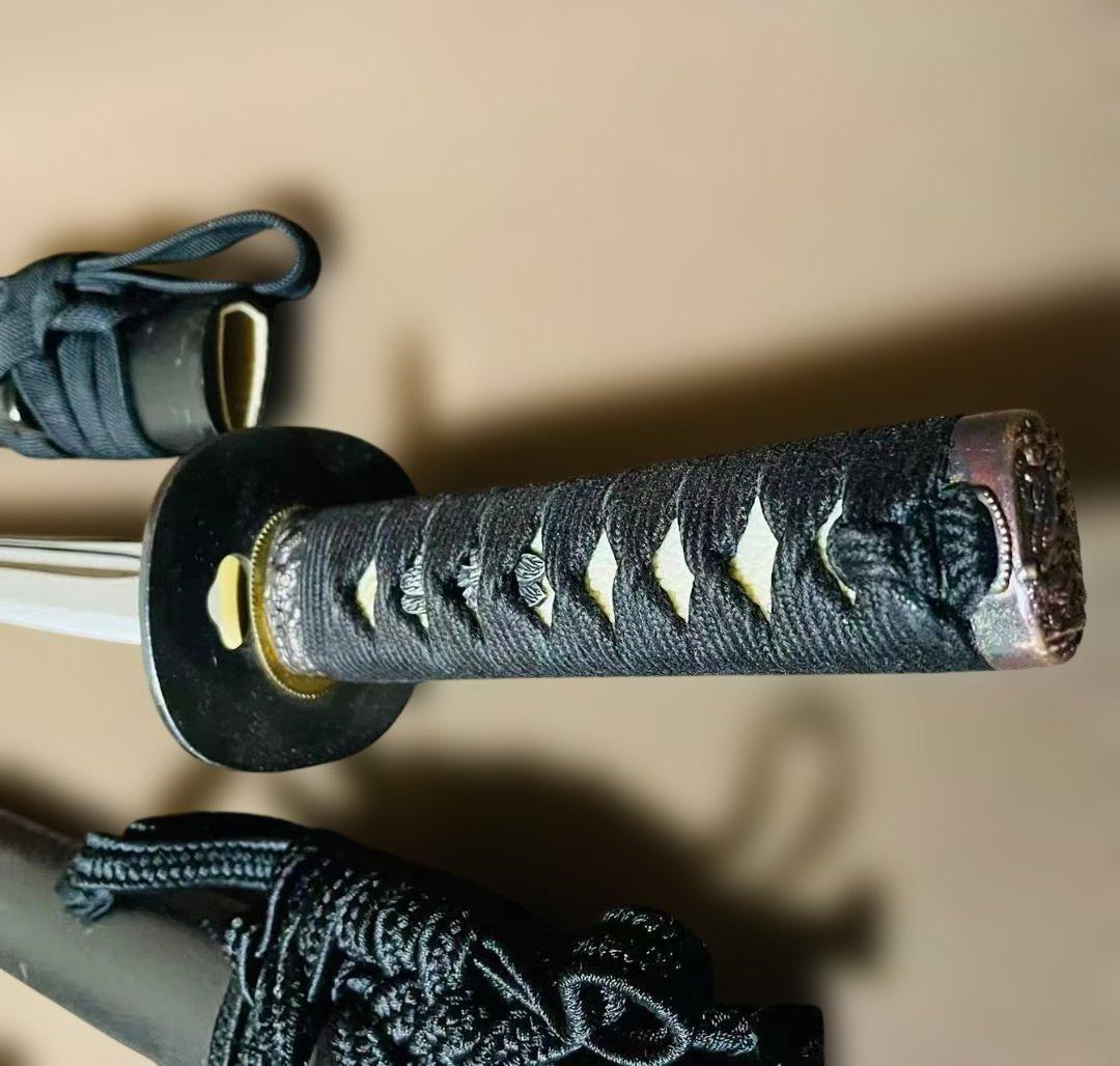 高級模造刀　居合刀 のたれ紋　樋入り　打刀　脇差　2本セット インテリア(刀3)