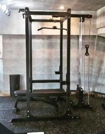 IROTECパワーラック ゴムマット ベンチ台 バーベル+プレート エアロバイク