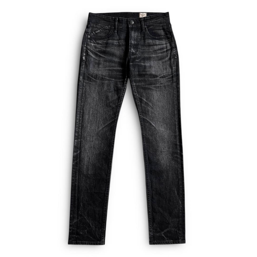 YANUK VINCENT Ⅱ スリムテーパード デニム ブラック 28 藤原裕