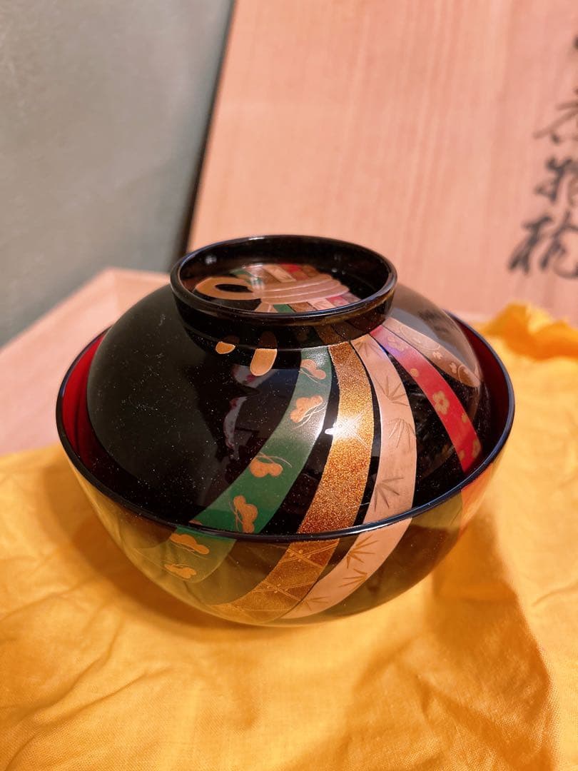 高級輪島塗　熨斗蒔絵　煮物椀五客