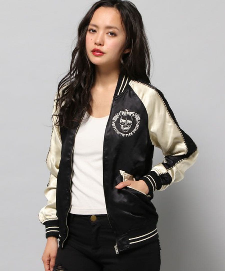 CR/WHAT'S BEHIND THE MASK刺繍 スカジャン