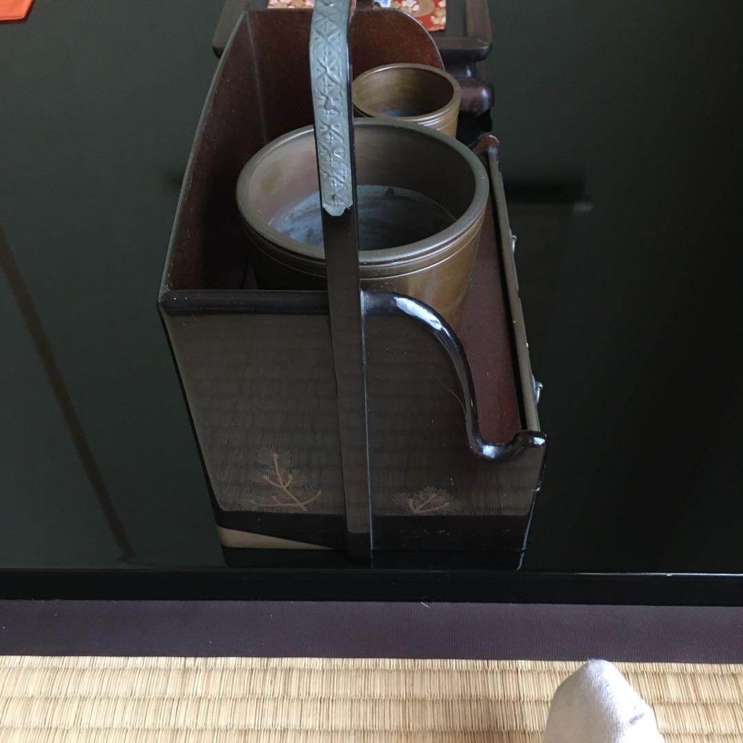 煙草盆　鶴　松蒔絵　茶道具　タバコ盆　アンティーク