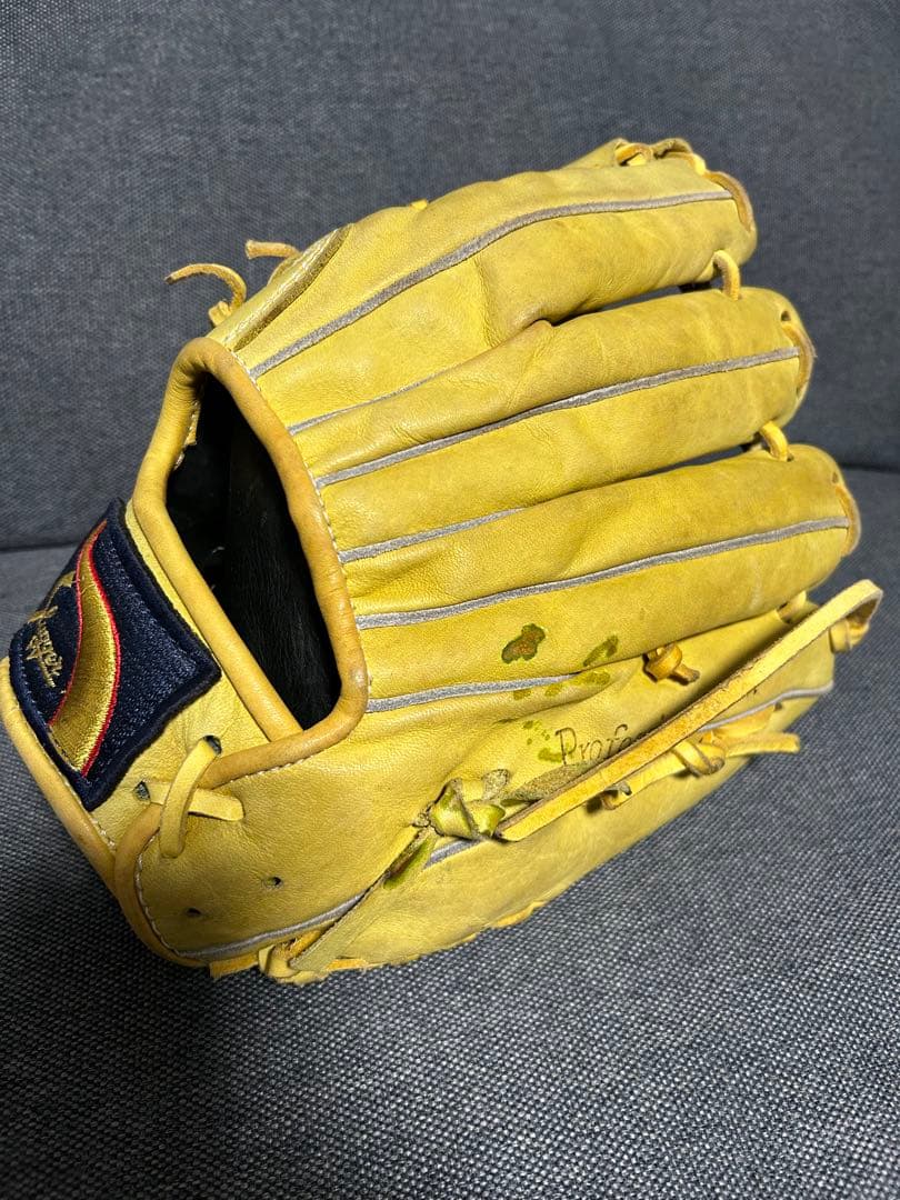 久保田スラッガー 少年用 左 軟式グローブ イエロー KSG-J4 中古 左投げ