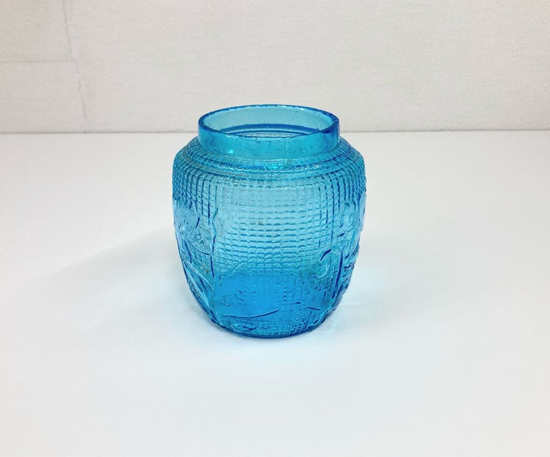 当時もの あめや瓶 薔薇模様 ガラス瓶 昭和初期