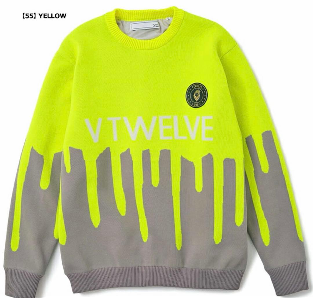 ¥28,600新品正規品【V12/L】裏地付きクルーネックニット長袖セーター秋冬