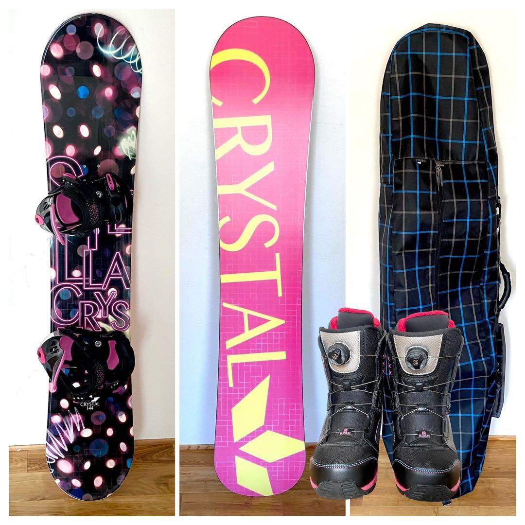 レディース スノボ4点セット ボード 144cm ブーツ 25cm バイン 袋
