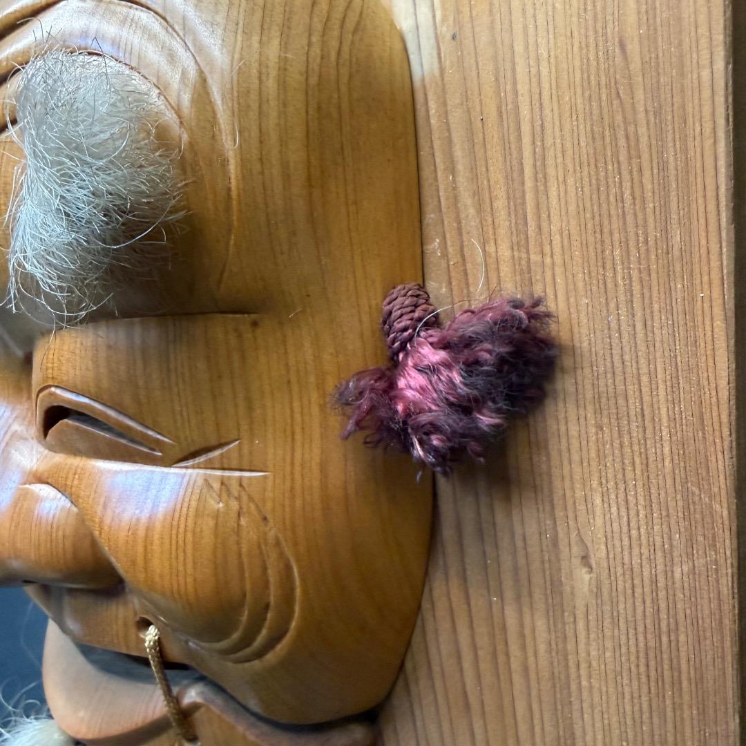 ◉Fc左1001 木彫 能面 翁 翁面 能楽 能 狂言 仮面 面 神聖 伝統的