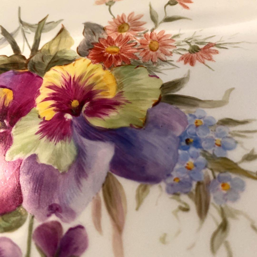 再値下げ★豪華金彩盛り上げ★KPMアンティーク★花プレート飾皿 金盛★ベルリン