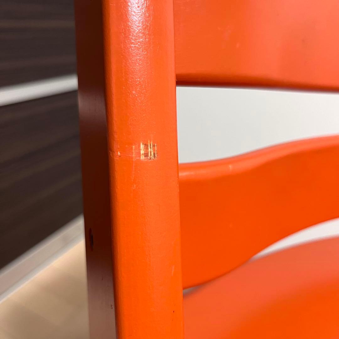 【美品】No.4　ストッケ　トリップトラップ　オレンジ　ベビーセット付き
