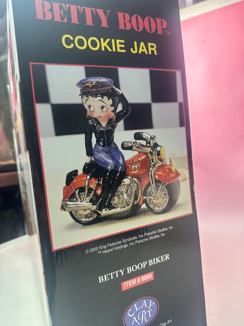 超希少 ベティ・ブープ Betty Boop バイク クッキージャー 外国製
